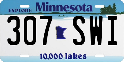 MN license plate 307SWI