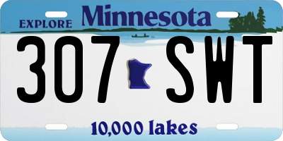 MN license plate 307SWT
