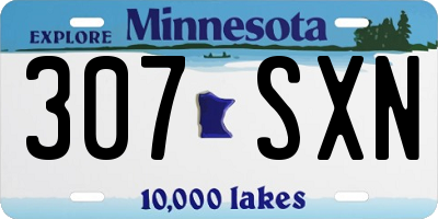 MN license plate 307SXN