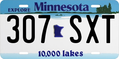 MN license plate 307SXT