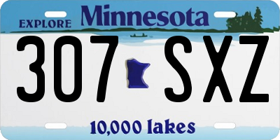 MN license plate 307SXZ