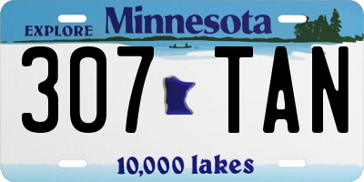 MN license plate 307TAN