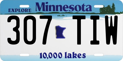 MN license plate 307TIW