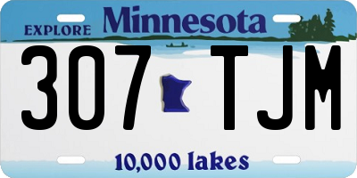MN license plate 307TJM