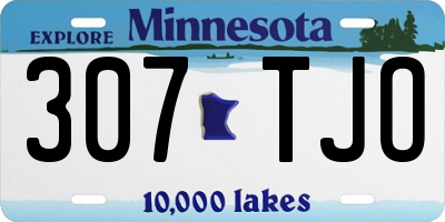 MN license plate 307TJO