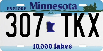 MN license plate 307TKX