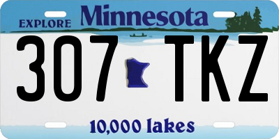 MN license plate 307TKZ