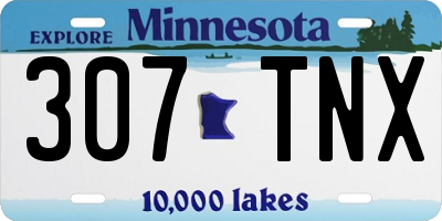 MN license plate 307TNX