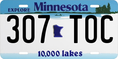 MN license plate 307TOC