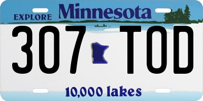 MN license plate 307TOD