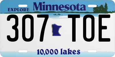 MN license plate 307TOE