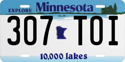 MN license plate 307TOI
