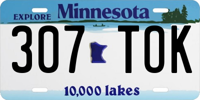 MN license plate 307TOK