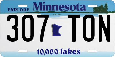MN license plate 307TON