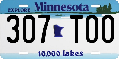 MN license plate 307TOO