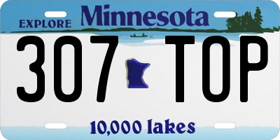 MN license plate 307TOP