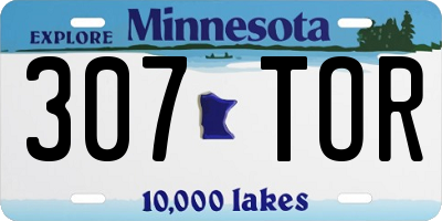 MN license plate 307TOR