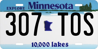 MN license plate 307TOS