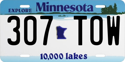 MN license plate 307TOW