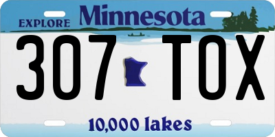 MN license plate 307TOX