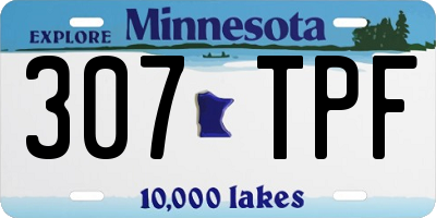 MN license plate 307TPF