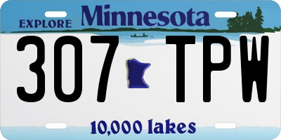 MN license plate 307TPW