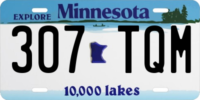 MN license plate 307TQM