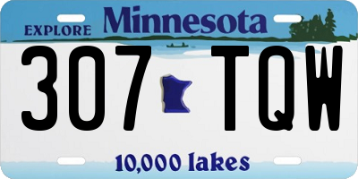 MN license plate 307TQW