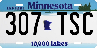 MN license plate 307TSC