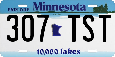 MN license plate 307TST