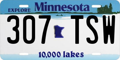 MN license plate 307TSW