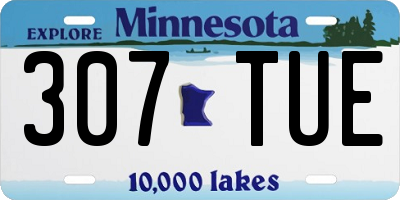 MN license plate 307TUE
