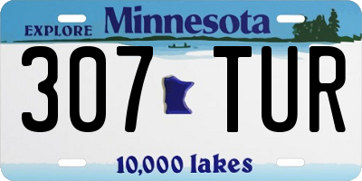 MN license plate 307TUR