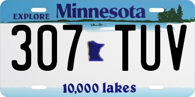 MN license plate 307TUV