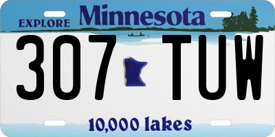 MN license plate 307TUW