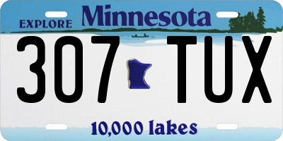 MN license plate 307TUX