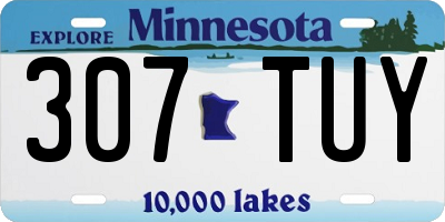 MN license plate 307TUY