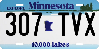 MN license plate 307TVX