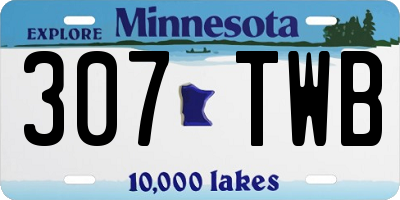 MN license plate 307TWB