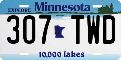 MN license plate 307TWD