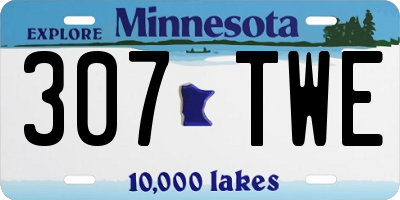 MN license plate 307TWE
