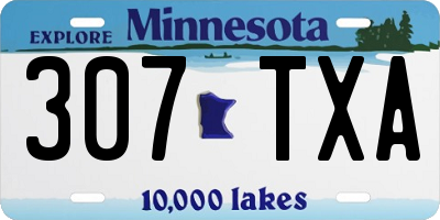 MN license plate 307TXA