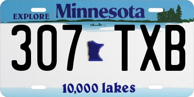 MN license plate 307TXB