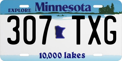 MN license plate 307TXG