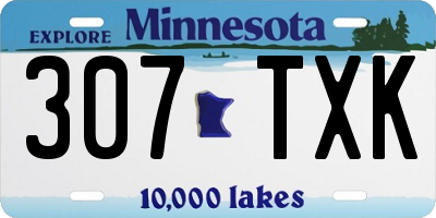 MN license plate 307TXK