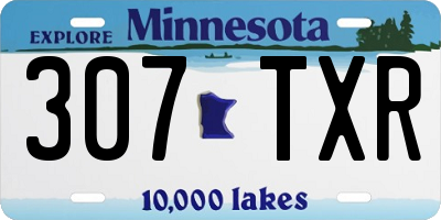 MN license plate 307TXR