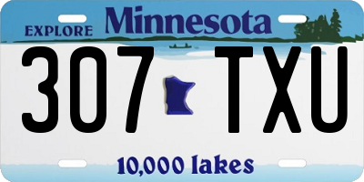 MN license plate 307TXU