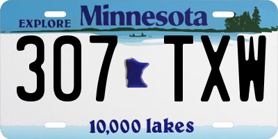 MN license plate 307TXW