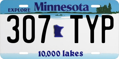 MN license plate 307TYP