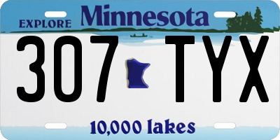 MN license plate 307TYX